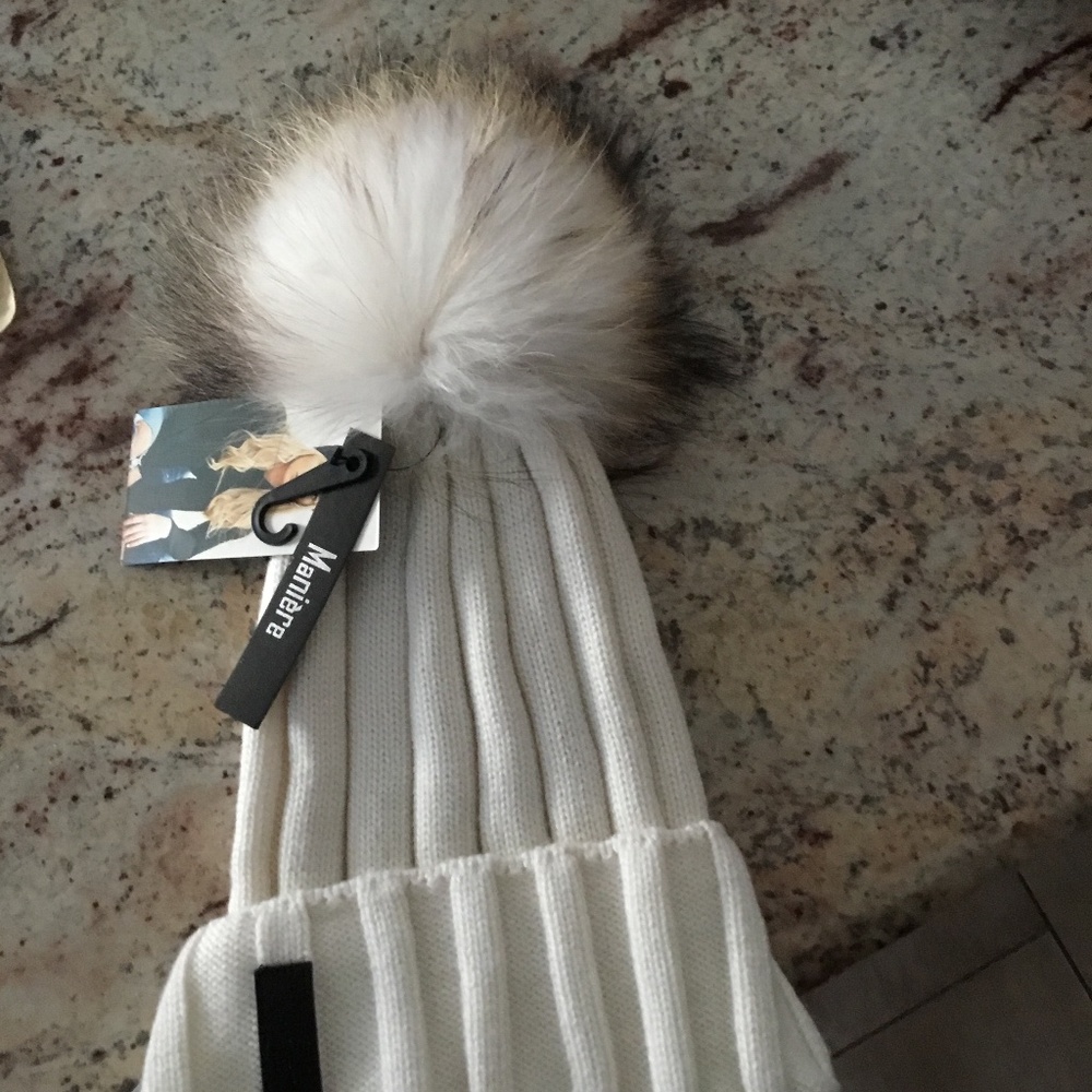 Maniere ribbed merino Wool Knit Raccoon Fur Hat